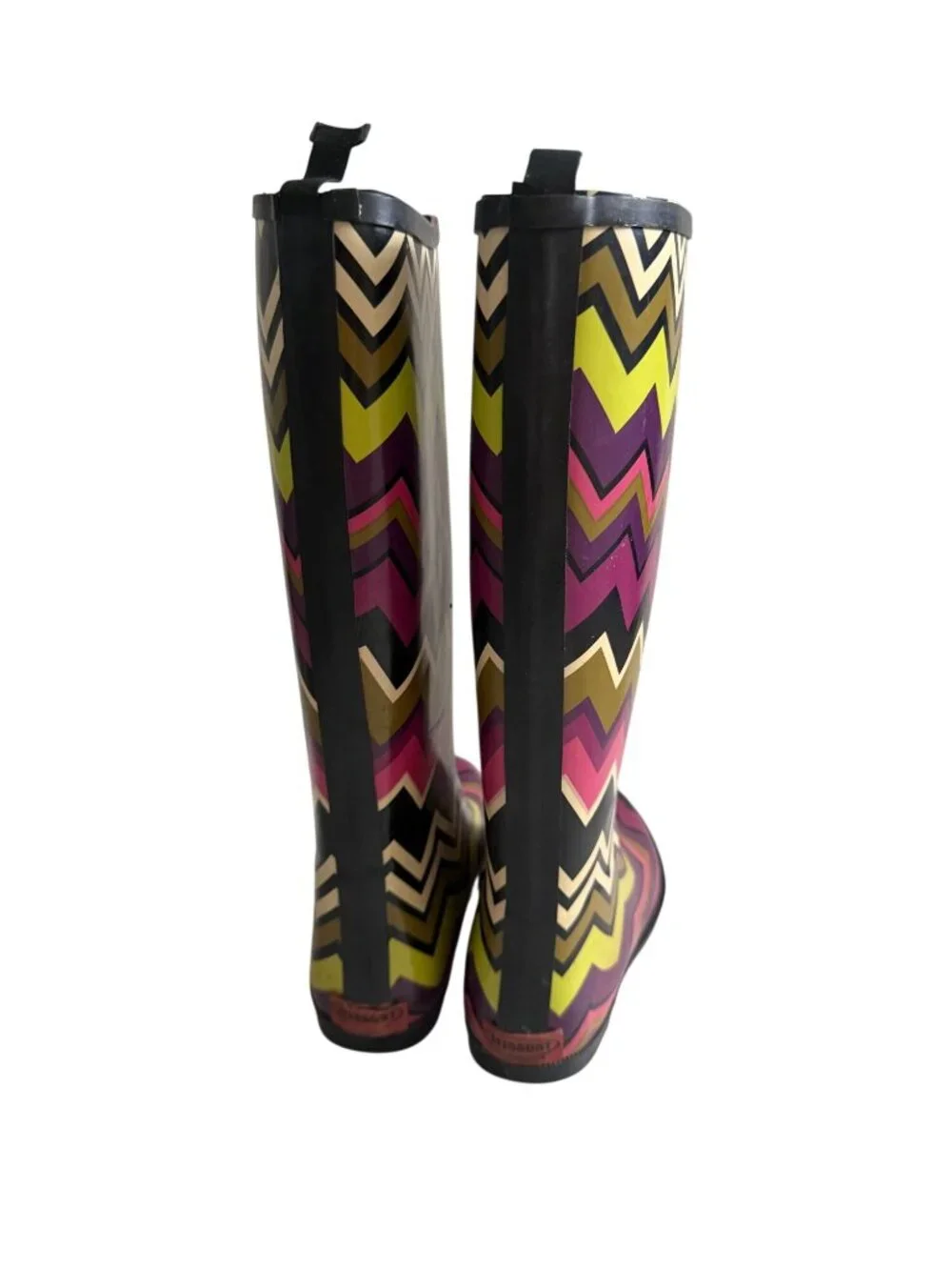 MISSONI Girls Striped Chevron Signature Rain Boots Size 2